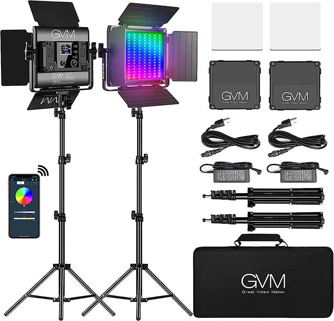GVM 800D Luci Led Video 40W RGB 650x625